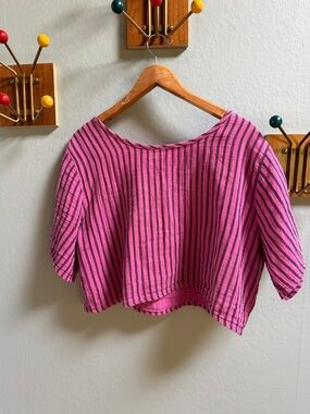 Curator SF Noa striped cropped top in Orchid